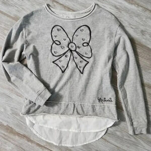 Disney Parks Minnie Mouse Embroidered Eyelet Layered Lightweight Sweatshirt